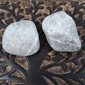 2 Granite Stones East Coast Beach Rocks Raw Rough Mineral Specimens Gray White